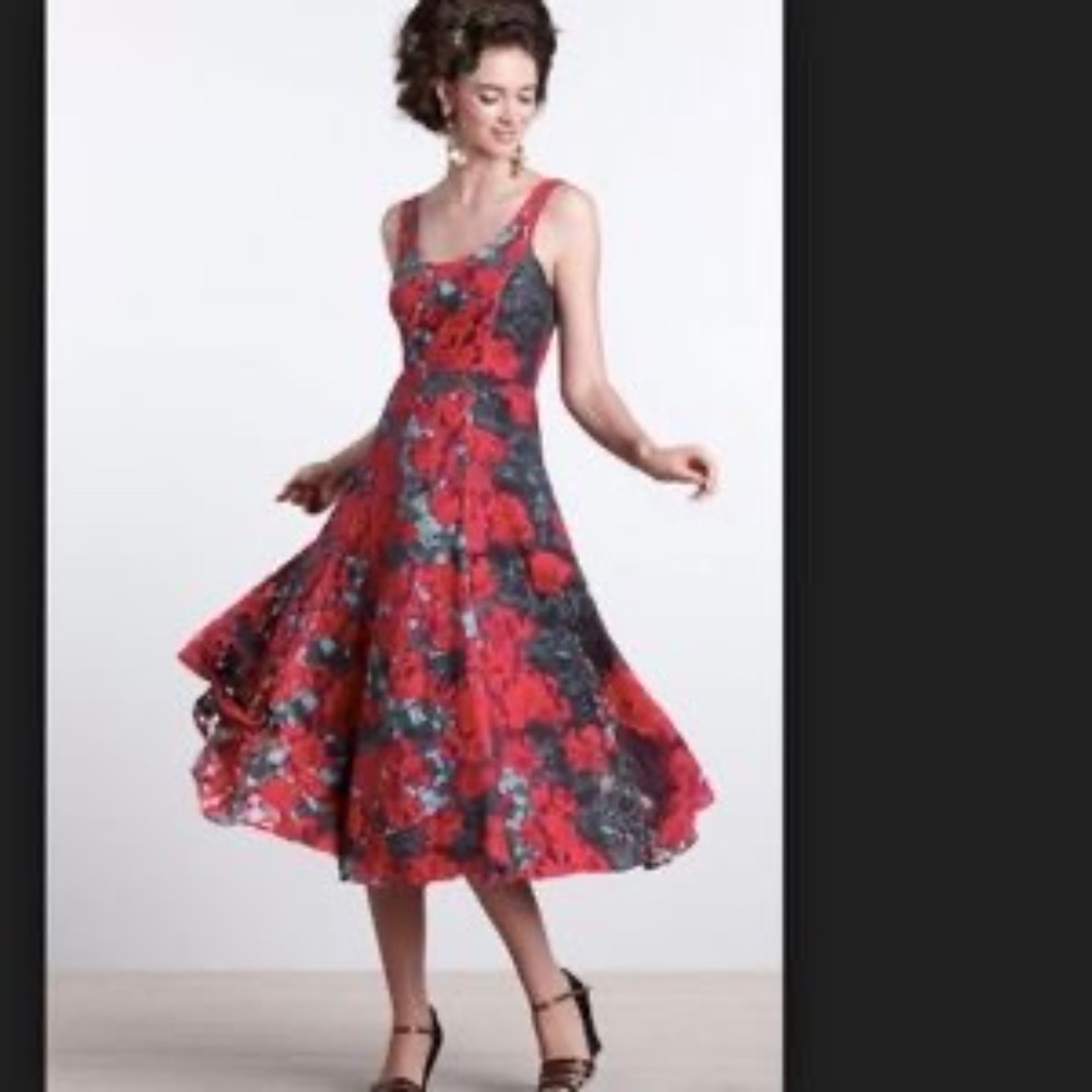 Tracy Reese Anthropologie Noisette Tea Dress Rose